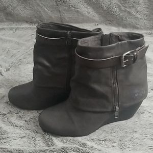 Blowfish Grey wedge heel ankle boots